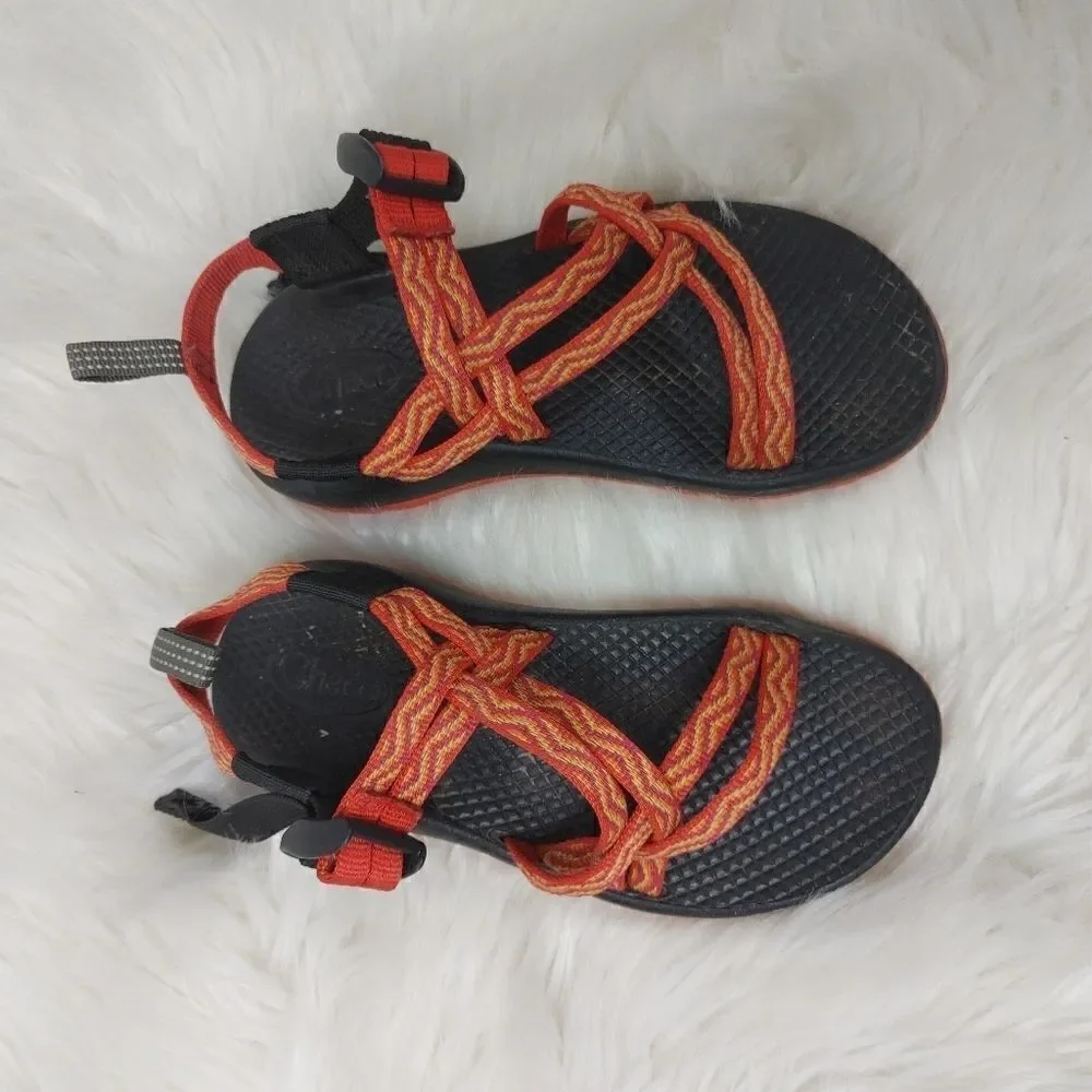 Size 13 Chaco Kid's ZX1 Ecotread Red Orange Yellow